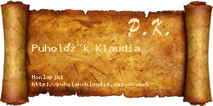 Puholák Klaudia névjegykártya